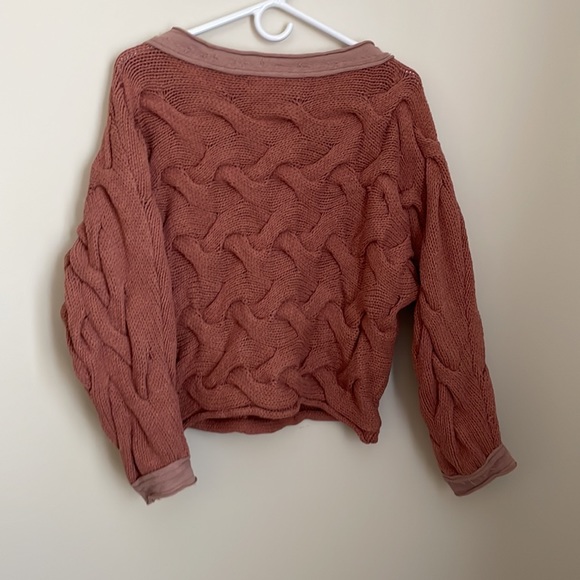 Elan Lena Wide Neck Chunky Knit Balloon Sleeve Sweater Size Medium - Picture 3 of 6